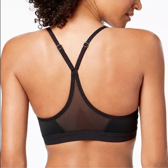 NWT 🏃‍♀️ BLACK w/WHITE NIKE RAZORBACK “INDY PLUS” DRI-FIT PADDED SPORTS BRA 1X - Picture 3 of 10